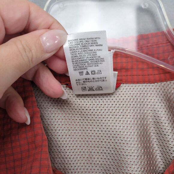 THE NORTH FACE Men's M Orange Grey Check Long Sleeve Button Shirt Suede-Like Y2K - Picture 11 of 11